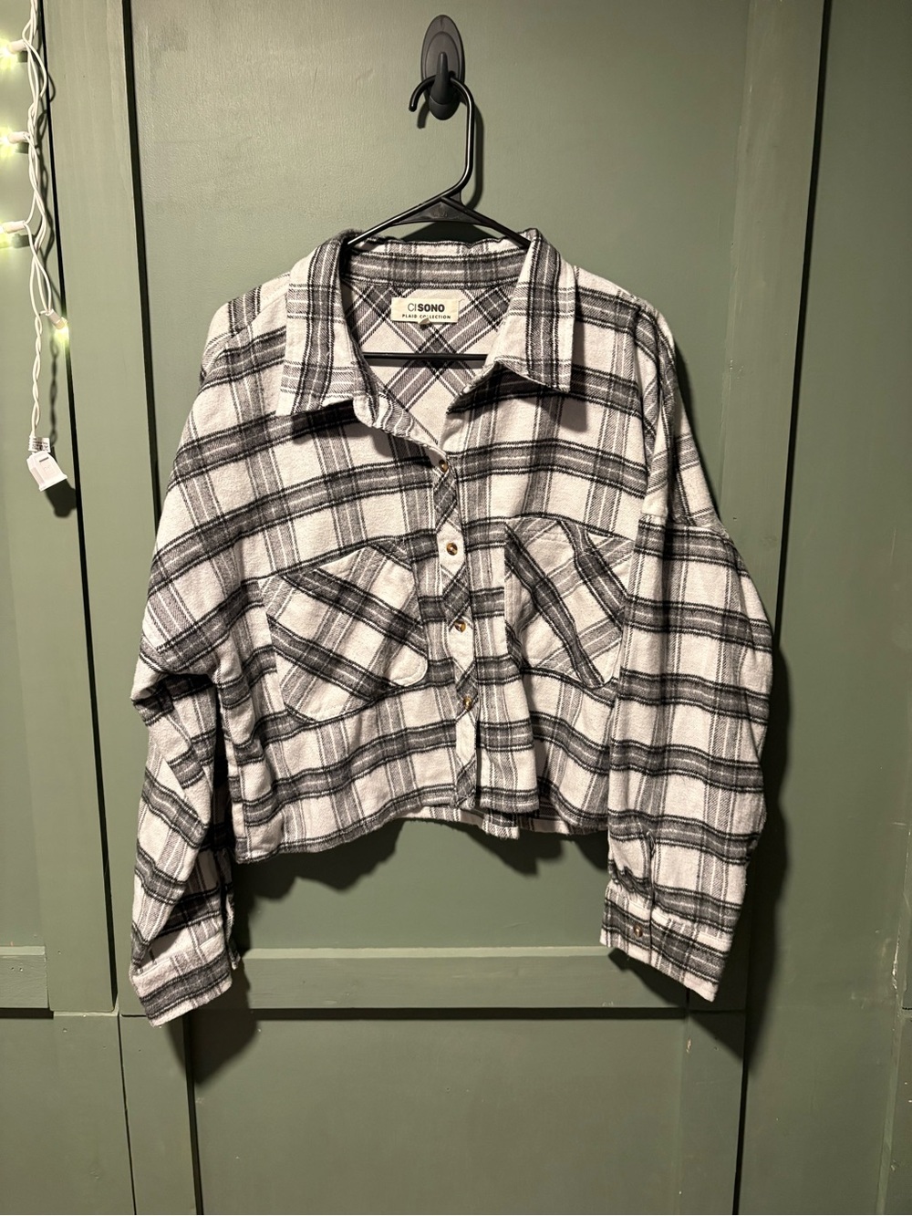 Ci Sono Black & White Plaid Cropped Jacket